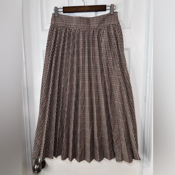 Scotch & Soda Brown and Black Checkered Midi Skirt - Picture 5 of 12